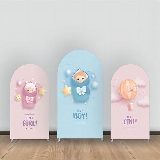 Lofaris Pink And Blue Baby Gender Reveal Arch Backdrop Kit