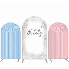 Lofaris Pink And Blue Snow Baby Shower Arch Backdrop Kit