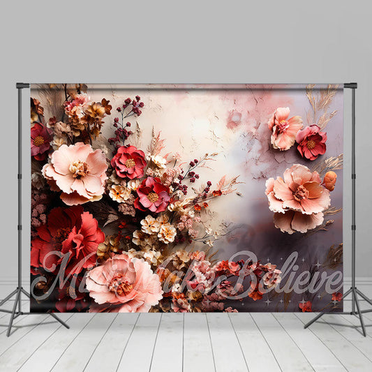 Lofaris Pink And Red Blooming Flowers Photograph Backdrop