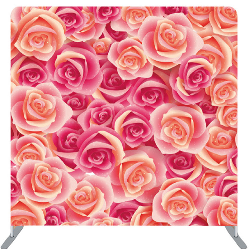 Lofaris Pink And Red Rose Backdrop Cover For Birthday Party