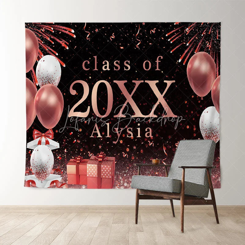 Lofaris Pink And White Ballons Bokeh Class Of 2022 Backdrop