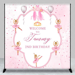 Lofaris Pink Ballet Princess Custom 2nd Birthday Backdrop