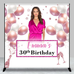 Lofaris Pink Balloons Custom Photo Birthday Backdrop for 30th