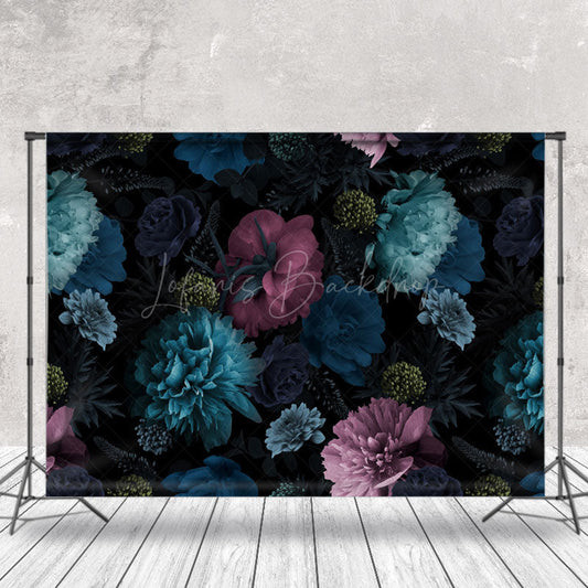 Lofaris Pink Blue Floral Fine Art Backdrop For Photography