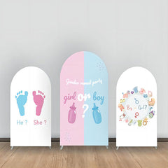 Lofaris Pink Blue Foot Print Baby Stuff Arch Backdrop Kit