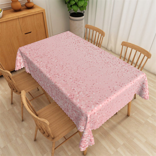 Lofaris Pink Bokeh Dots Chic Restaurant Wedding Tablecloth