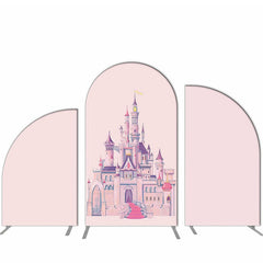Lofaris Pink Castle Arch Backdrop Kit For Girls Birthday Party