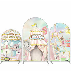 Lofaris Pink Circus Happy Birthday Party Arch Backdrop Kit