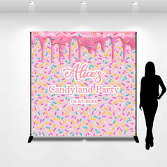 Lofaris Pink Cream Candyland Girls Custom Birthday Backdrop