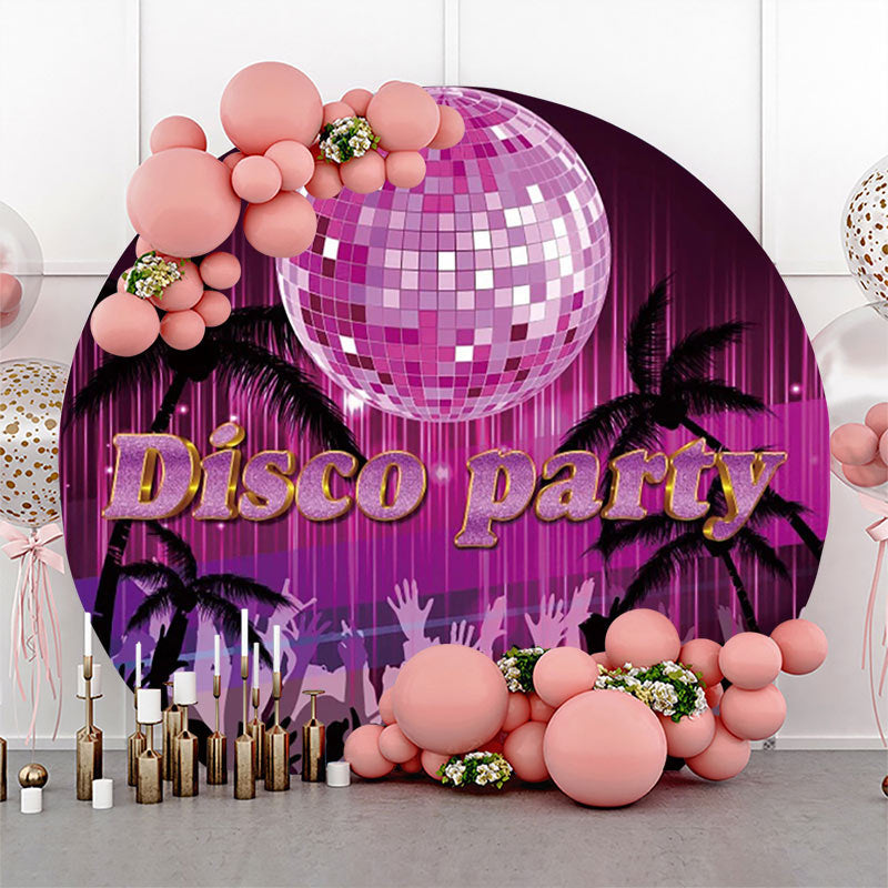Lofaris Pink Crystal Ball Trees Round Disco Party Backdrop