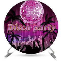Lofaris Pink Crystal Ball Trees Round Disco Party Backdrop