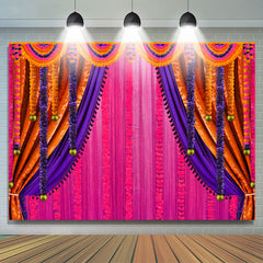Lofaris Pink Curtain Wedding Festival Indian Party Backdrop