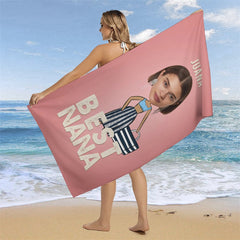 Lofaris Pink Custom Photo Summer Beach Towel for Girl