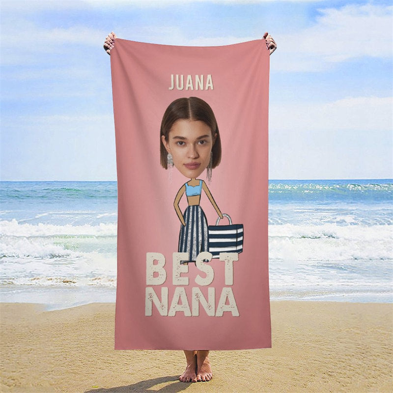 Lofaris Pink Custom Photo Summer Beach Towel for Girl
