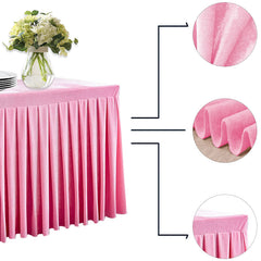 Lofaris Pink Fitted Velvet Rectangle Table Skirts Cover