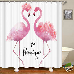 Lofaris Pink Flamingo Shower Curtain Bathroom Decoration