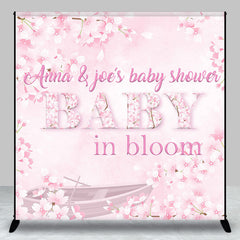 Lofaris Pink Floral Baby in Bloom Custom Shower Backdrop