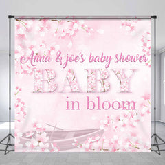 Lofaris Pink Floral Baby in Bloom Custom Shower Backdrop