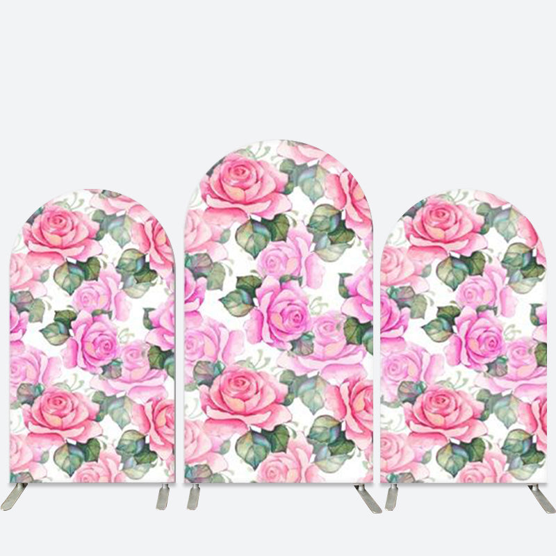 Lofaris Pink Floral Birthday Party Arch Backdrop Kit Decor