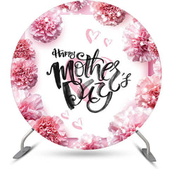 Lofaris Pink Floral Liaghts Heart Round Mothers Day Backdrop