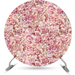 Lofaris Pink Floral Petal Wall Rontic Round Wedding Backdrop