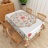 Load image into Gallery viewer, Lofaris Pink Floral Rings Boho Washable Tablecloth For Dining