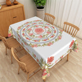 Load image into Gallery viewer, Lofaris Pink Floral Rings Boho Washable Tablecloth For Dining