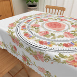 Load image into Gallery viewer, Lofaris Pink Floral Rings Boho Washable Tablecloth For Dining