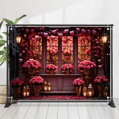 Lofaris Pink Floral Vase Boutique Valentines Day Backdrop