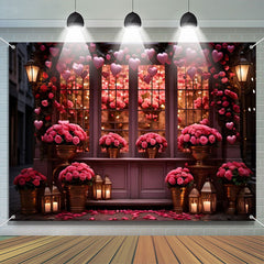 Lofaris Pink Floral Vase Boutique Valentines Day Backdrop