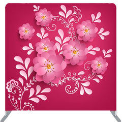 Lofaris Pink Flower Swivel Red Fabric Birthday Backdrop Cover