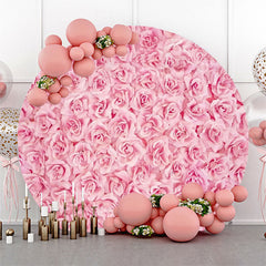 Lofaris Pink Flowers Petals Wall Round Wedding Backdrop