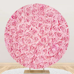 Lofaris Pink Flowers Petals Wall Round Wedding Backdrop