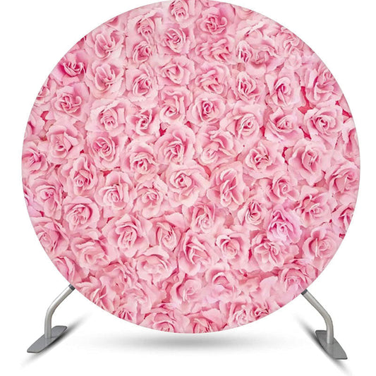Lofaris Pink Flowers Petals Wall Round Wedding Backdrop