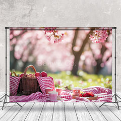 Lofaris Pink Fruit Basket Cupcake Spring Backdrops For Photo