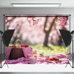 Lofaris Pink Fruit Basket Cupcake Spring Backdrops For Photo
