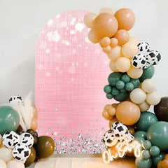 Lofaris Pink Glitter Diamonds Bokeh Arch Backdrop For Party