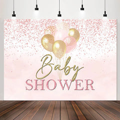 Lofaris Pink Glitter Dots Balloons Baby Shower Backdrop