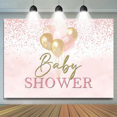 Lofaris Pink Glitter Dots Balloons Baby Shower Backdrop