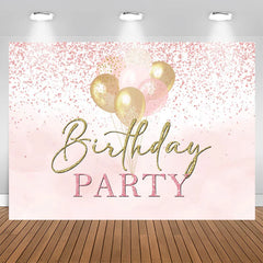 Lofaris Pink Gold Balloons Glitter Birthday Party Backdrop