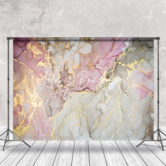 Lofaris Pink Grey Gold Mixed Marble Texture Photo Backdrop