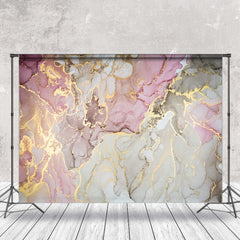 Lofaris Pink Grey Gold Mixed Marble Texture Photo Backdrop