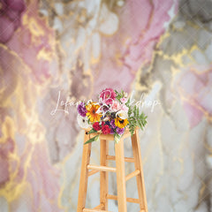 Lofaris Pink Grey Gold Mixed Marble Texture Photo Backdrop
