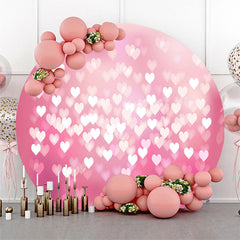 Lofaris Pink Heart Bokeh Circle Valentines Day Backdrop