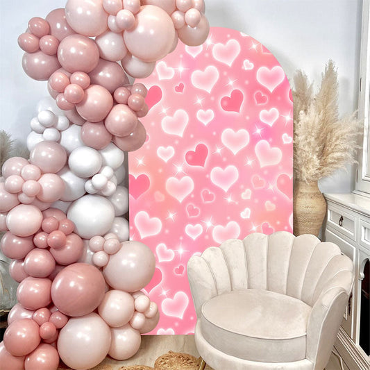Lofaris Pink Heart Bokeh Girls Party Arch Backdrop Photo Booth
