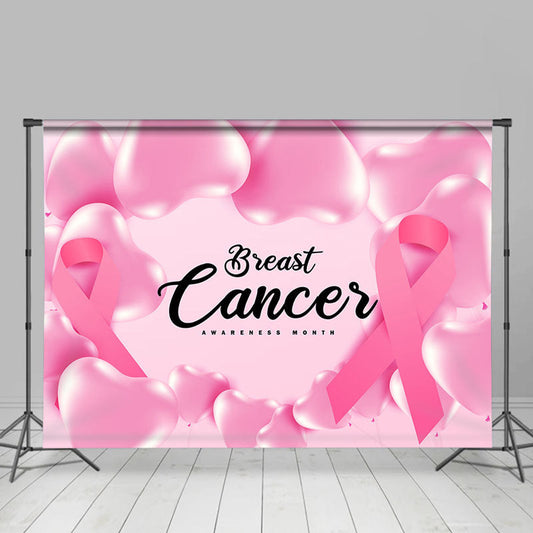 Lofaris Pink Heart Breast Cancer Awareness Month Backdrop