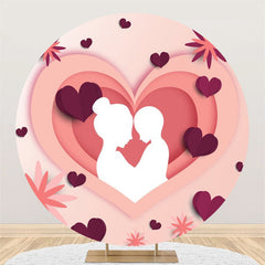Lofaris Pink Heart Paper Draw Round Mothers Day Backdrop