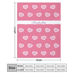 Lofaris Pink Heart Patterns Custom Valentines Day Blanket