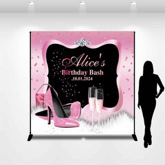Lofaris Pink High Heel Diamond Ring Custom Birthday Backdrop