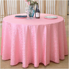 Lofaris Pink Jacquard Polyester Round Banquet Tablecloth